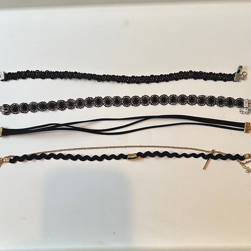 Set of Black and Gold Chokers